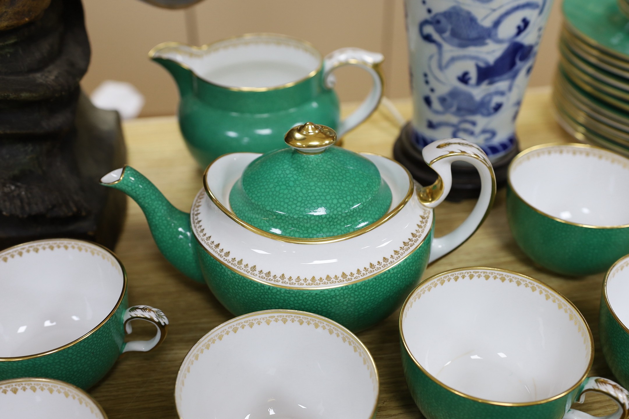 A Goode & Co shagreen pattern tea service